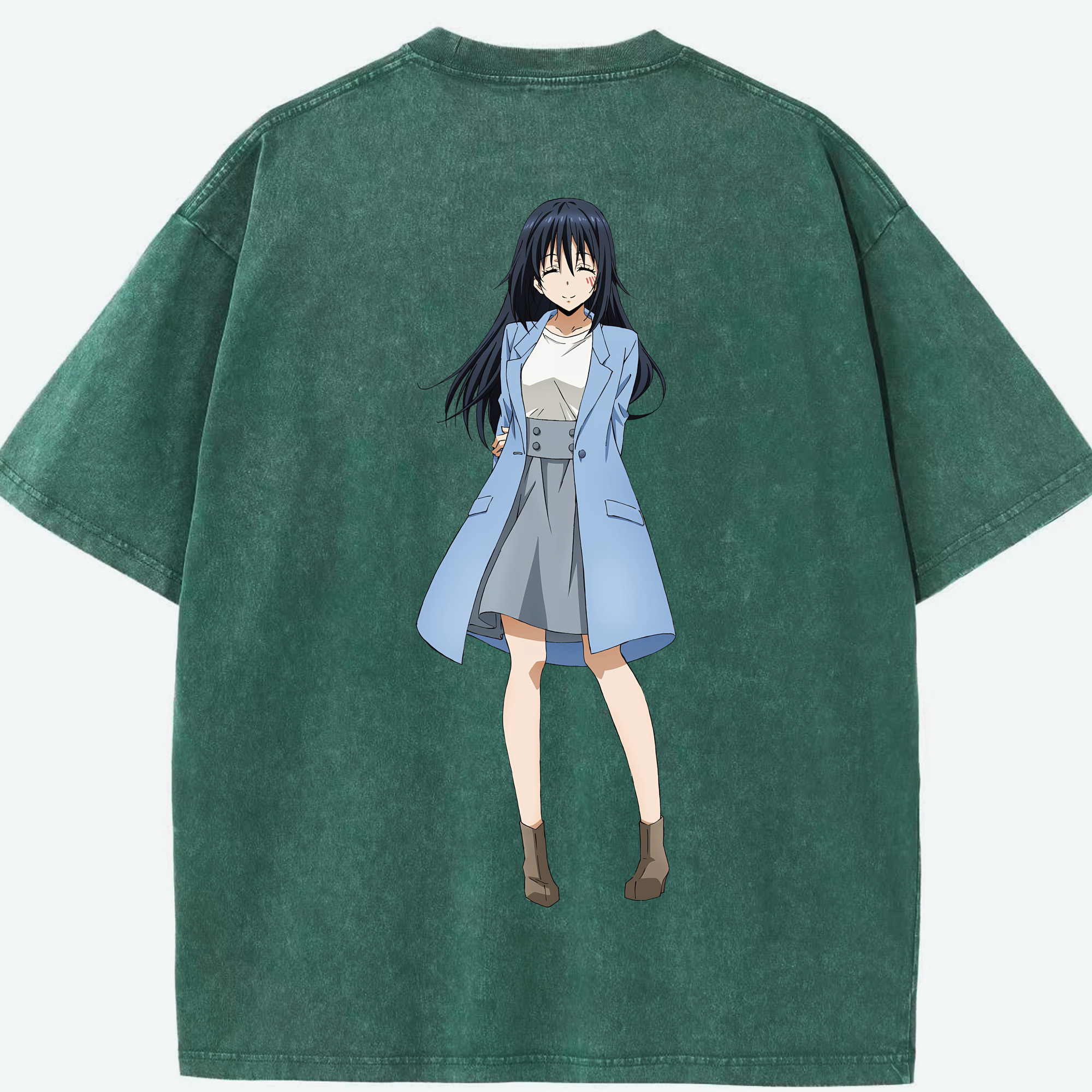 （画像用） 転スラ Regarding Reincarnated to Slime 綿100% ヴィンテージ風 半袖Tシャツ（背面プリント）